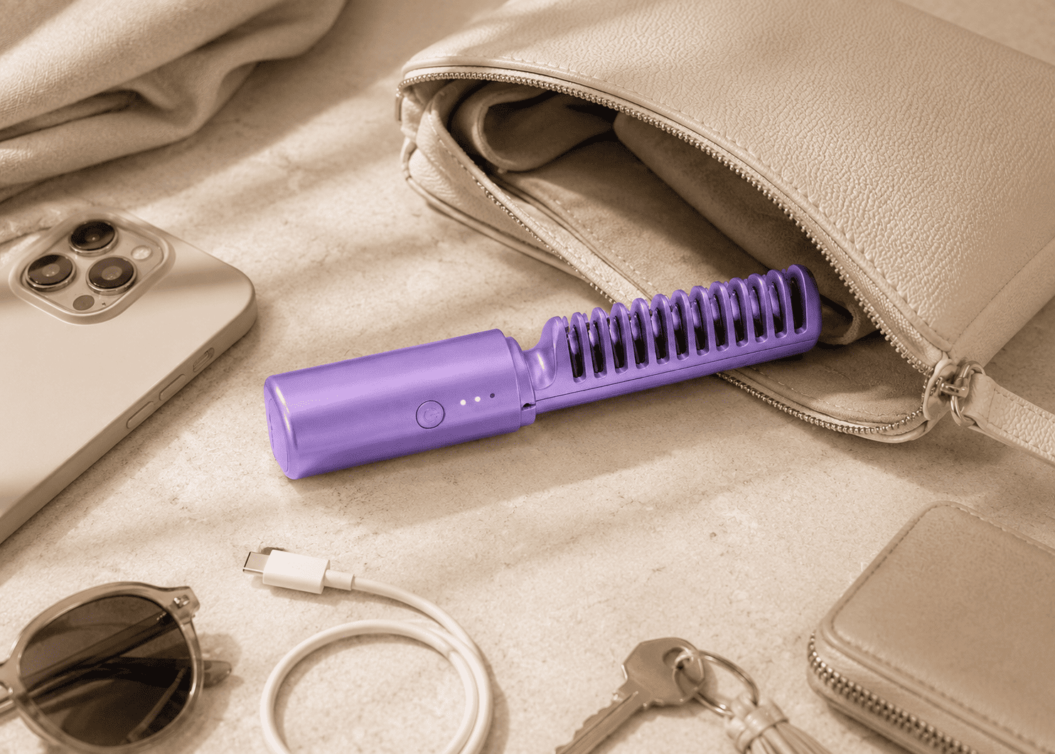 Zeniar Pent&eacute;lia Mini em composi&ccedil;&atilde;o de viagem com cabo USB-C